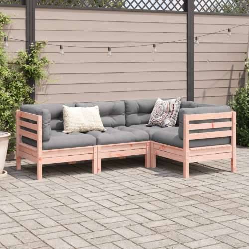 Vrtna garnitura - 4-dijelni set vrtnih sofa s jastucima od duglazije i jelovina - Prirodni douglas 1 Cijena