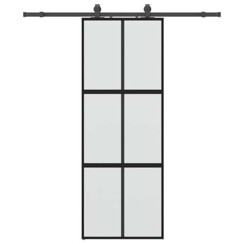 Klizna vrata s priborom crna 76 x 205 cm kaljeno staklo - Crna i mat 76 x 205 cm (klizna vodilica od 183 cm) 1 Mreže 4 x 2 Cijena