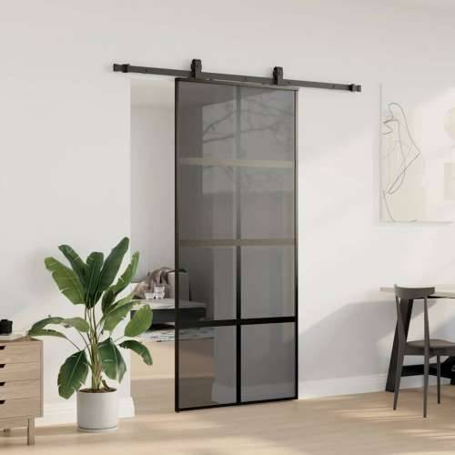 Klizna vrata s priborom crna 90 x 205 cm kaljeno staklo - Crna i tamnoprozirna 90 x 205 cm (klizna vodilica od 183 cm) 1 Mreže 4 Cijena