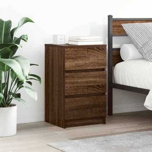 Noćni ormarići s 3 ladice 2 kom smeđi hrast 39x35x65 cm - Smeđi hrast 2 Cijena