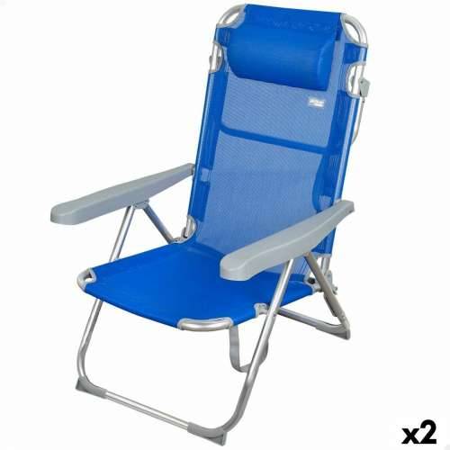 Stolica za za plažu Aktive Sklopiv Plava 48 x 90 x 60 cm (2 kom.) Cijena