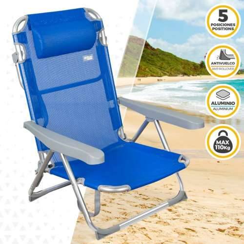 Stolica za za plažu Aktive Sklopiv Plava 48 x 90 x 60 cm (2 kom.) Cijena