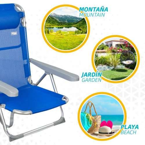 Stolica za za plažu Aktive Sklopiv Plava 48 x 90 x 60 cm (2 kom.) Cijena