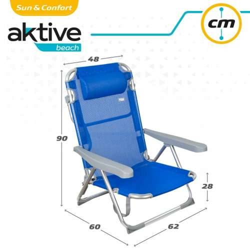 Stolica za za plažu Aktive Sklopiv Plava 48 x 90 x 60 cm (2 kom.) Cijena
