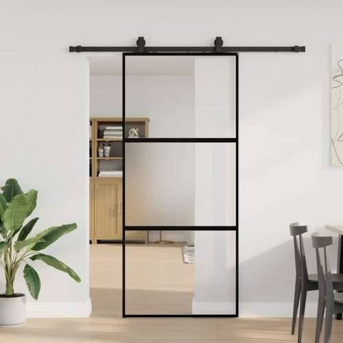 Klizna vrata s priborom crna 90 x 205 cm kaljeno staklo - black, matt and transparent 90 x 205 cm (klizna vodilica od 183 cm) 1  Cijena