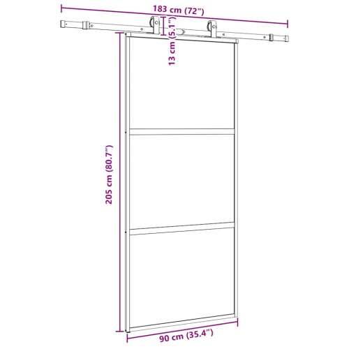 Klizna vrata s priborom crna 90 x 205 cm kaljeno staklo - black, matt and transparent 90 x 205 cm (klizna vodilica od 183 cm) 1  Cijena