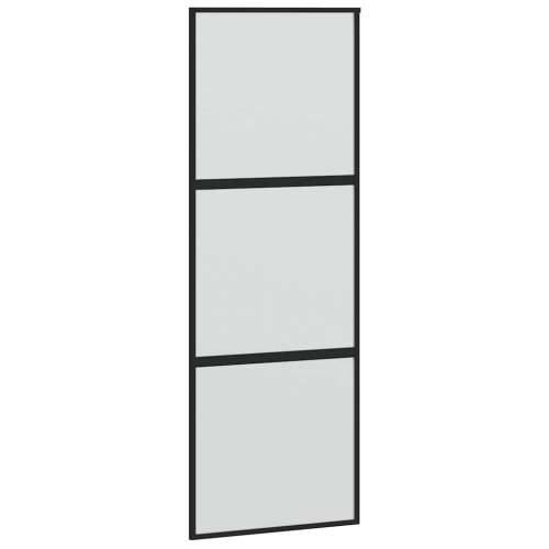Klizna vrata s priborom crna 76 x 205 cm kaljeno staklo - Crna i mat 76 x 205 cm (klizna vodilica od 183 cm) 1 3 vodoravne šipke Cijena