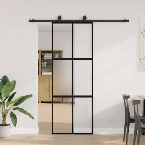 Klizna vrata s priborom crna 76 x 205 cm kaljeno staklo - black, matt and transparent 76 x 205 cm (klizna vodilica od 183 cm) 1  Cijena