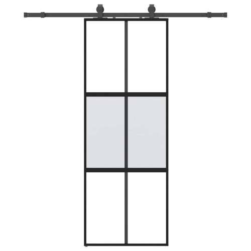 Klizna vrata s priborom crna 76 x 205 cm kaljeno staklo - black, matt and transparent 76 x 205 cm (klizna vodilica od 183 cm) 1  Cijena