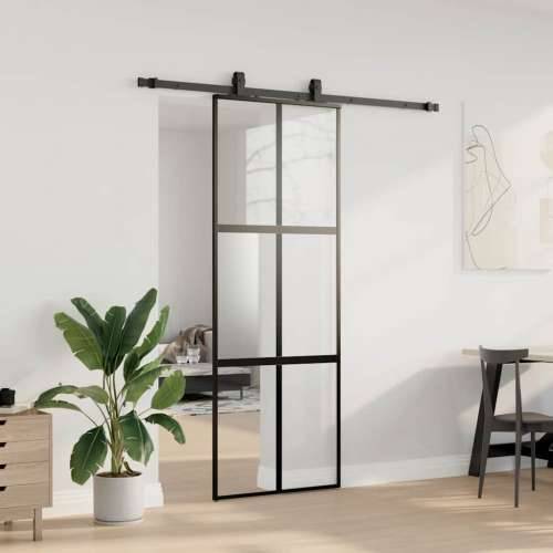 Klizna vrata s priborom crna 76 x 205 cm kaljeno staklo - black, matt and transparent 76 x 205 cm (klizna vodilica od 183 cm) 1  Cijena