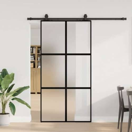 Klizna vrata s priborom crna 102,5 x 205 cm kaljeno staklo - Crna i mat 102.5 x 205 cm (200 cm sliding rail) 1 Mreže 4 x 2 Cijena