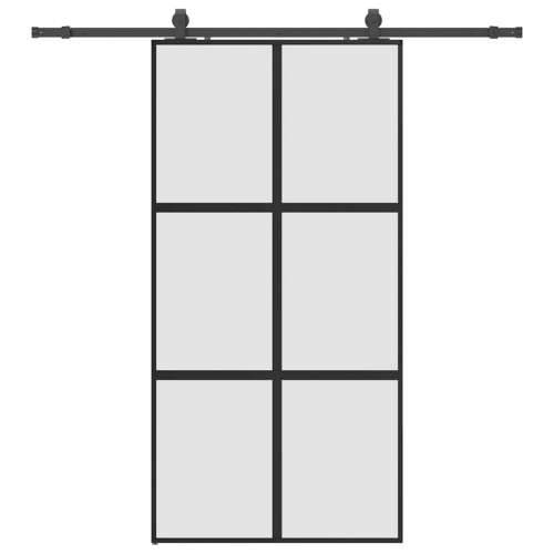 Klizna vrata s priborom crna 102,5 x 205 cm kaljeno staklo - Crna i mat 102.5 x 205 cm (200 cm sliding rail) 1 Mreže 4 x 2 Cijena