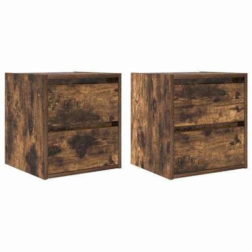 Zidni noćni ormarići 2 kom dimljenog hrasta 38x34x40 cm - Dimljeni hrast 2 Cijena