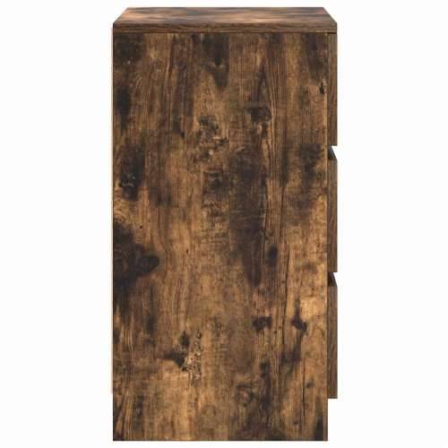 Noćni ormarić s 3 ladice dimljeni hrast 39x35x65 cm - Dimljeni hrast 1 Cijena