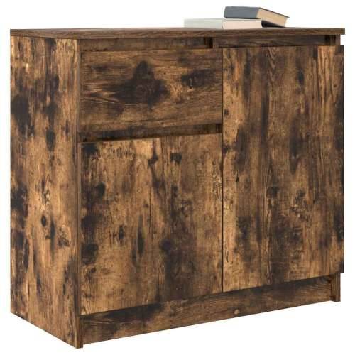 Komoda s ladicama dimljenog hrasta 71x35x65cm konstruirano drvo - Dimljeni hrast 1 Cijena