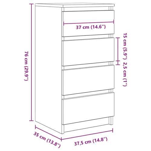 Komoda staro drvo 37,5x35x76 cm od konstruiranog drva - Staro drvo 1 Cijena