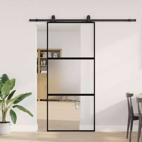 Klizna vrata s priborom crna 90 x 205 cm kaljeno staklo - black, matt and transparent 90 x 205 cm (klizna vodilica od 200 cm) 1  Cijena