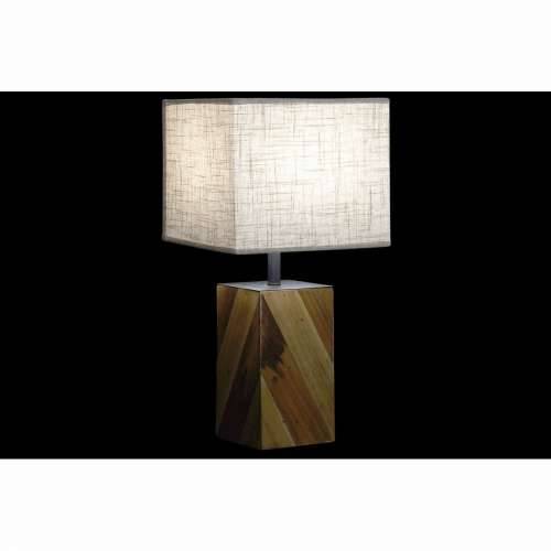 Stolna svjetiljka DKD Home Decor 25,5 x 25,05 x 52 cm Jela Prirodno Bež Metal Krema 220 V 60 W 25 x 25 x 21 cm (2 kom.) Cijena