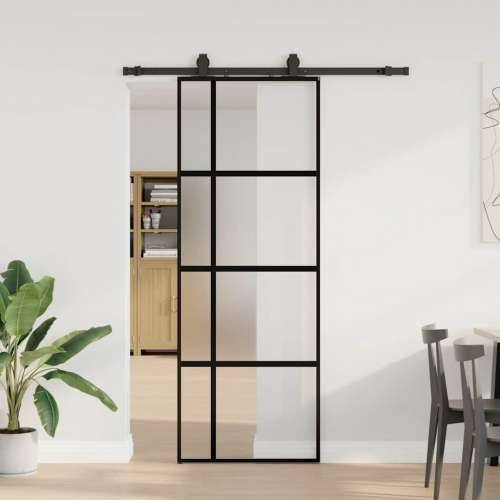 Klizna vrata s priborom crna 76 x 205 cm kaljeno staklo - black, matt and transparent 76 x 205 cm (152,5 cm sliding rail) 1 Mrež Cijena