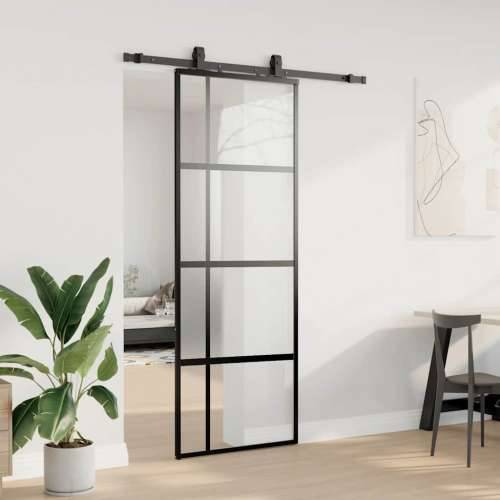 Klizna vrata s priborom crna 76 x 205 cm kaljeno staklo - black, matt and transparent 76 x 205 cm (152,5 cm sliding rail) 1 Mrež Cijena