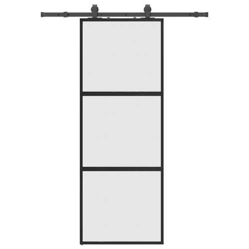 Klizna vrata s priborom crna 76 x 205 cm kaljeno staklo - Crna i mat 76 x 205 cm (152,5 cm sliding rail) 1 3 vodoravne šipke Cijena