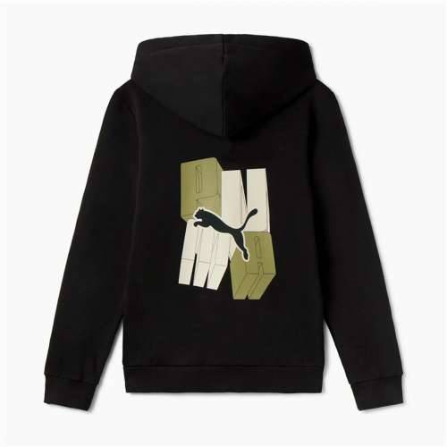 Jakna Dječje Puma Essentials+ Graphic Hoodie Fz Crna Cijena
