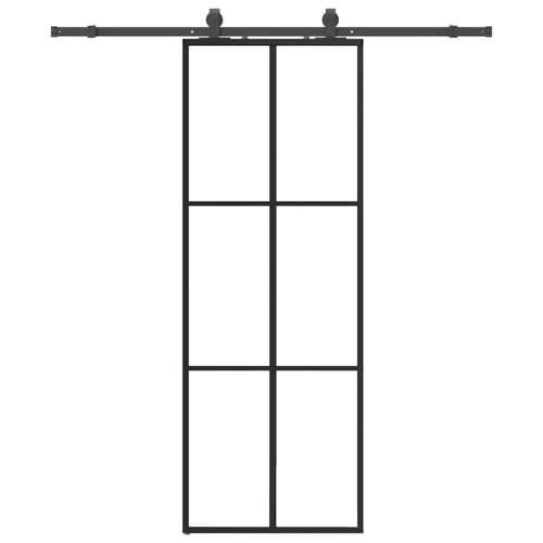 Klizna vrata s priborom crna 76 x 205 cm od ESG stakla - 3 x 2 grids 76 x 205 cm (klizna vodilica od 183 cm) 1 Cijena