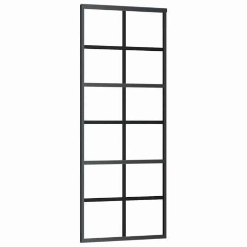 Klizna vrata s priborom crna 76 x 205 cm od ESG stakla - 6 x 2 grids 76 x 205 cm (klizna vodilica od 183 cm) 1 Cijena