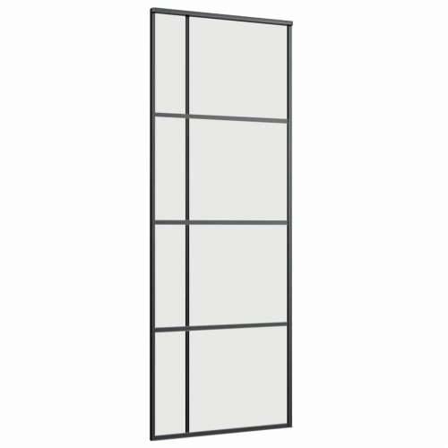 Klizna vrata s priborom crna 76 x 205 cm od ESG stakla - Crna 76 x 205 cm (klizna vodilica od 183 cm) 1 Matirano Cijena