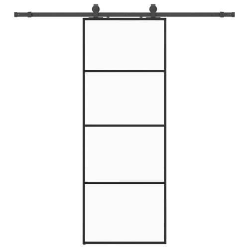 Klizna vrata s priborom crna 76 x 205 cm od ESG stakla - Crna 76 x 205 cm (klizna vodilica od 200 cm) 1 Transparentan Cijena