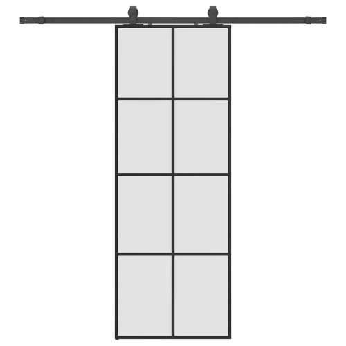 Klizna vrata s priborom crna 76 x 205 cm od ESG stakla - Crna 76 x 205 cm (klizna vodilica od 200 cm) 1 Matirano Cijena