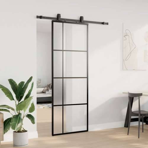 Klizna vrata s priborom crna 76 x 205 cm od ESG stakla - Crna 76 x 205 cm (152.5 cm sliding rail) 1 Matirano Cijena