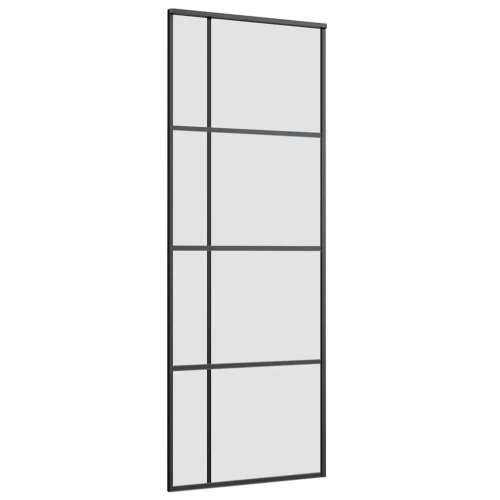 Klizna vrata s priborom crna 76 x 205 cm od ESG stakla - Crna 76 x 205 cm (152.5 cm sliding rail) 1 Matirano Cijena