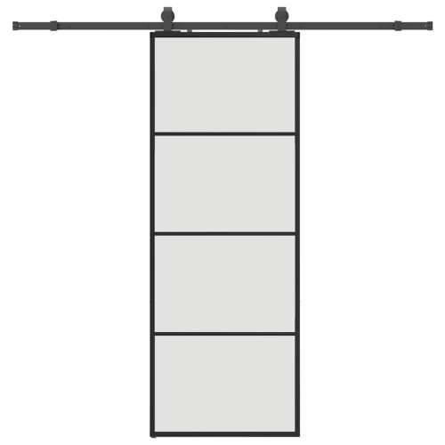 Klizna vrata s priborom crna 76 x 205 cm od ESG stakla - 76 x 205 cm (213 cm sliding rail) 1 6 x 2 grids Cijena