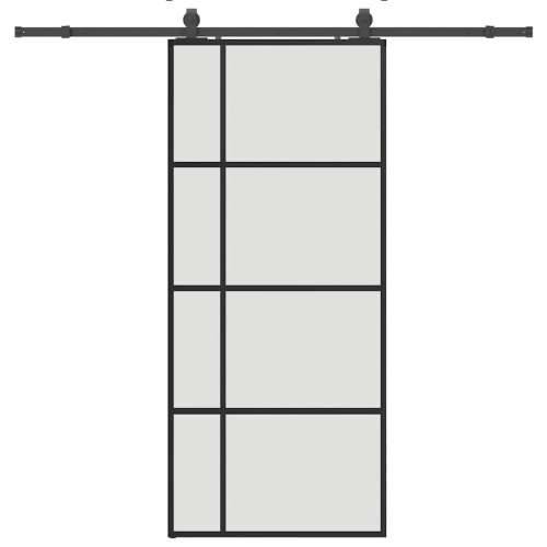 Klizna vrata s priborom crna 90 x 205 cm od ESG stakla - Crna 90 x 205 cm (213 cm sliding rail) 1 Matirano Cijena