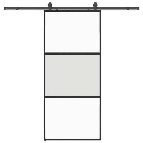 Klizna vrata s priborom crna 90 x 205 cm kaljeno staklo - black, matt and transparent 90 x 205 cm (213 cm sliding rail) 1 3 vodo Cijena
