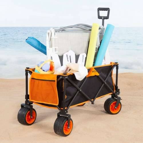 Višenamjenska Kolica Aktive Oranžna Poliester PVC Čelik 86 x 108 x 44 cm Sklopiv Plaža Cijena