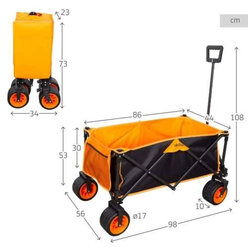 Višenamjenska Kolica Aktive Oranžna Poliester PVC Čelik 86 x 108 x 44 cm Sklopiv Plaža Cijena