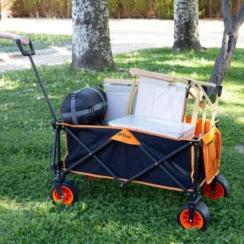 Višenamjenska Kolica Aktive Oranžna Poliester PVC Čelik 86 x 108 x 44 cm Sklopiv Plaža Cijena