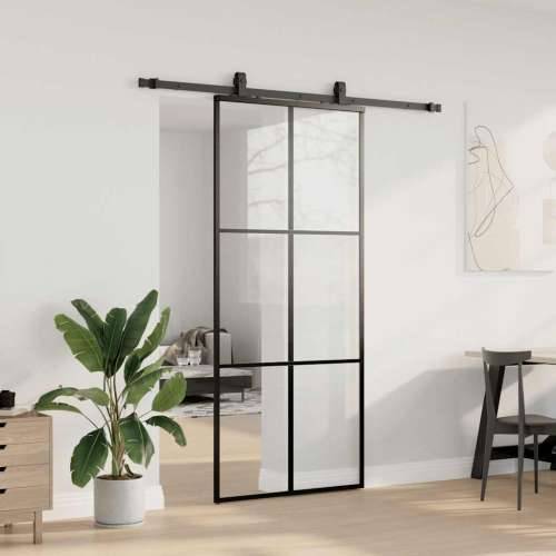 Klizna vrata s priborom crna 90 x 205 cm od ESG stakla - 3 x 2 grids 90 x 205 cm (klizna vodilica od 183 cm) 1 Cijena