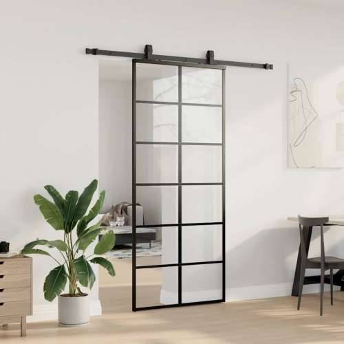 Klizna vrata s priborom crna 90 x 205 cm od ESG stakla - 6 x 2 grids 90 x 205 cm (klizna vodilica od 183 cm) 1 Cijena
