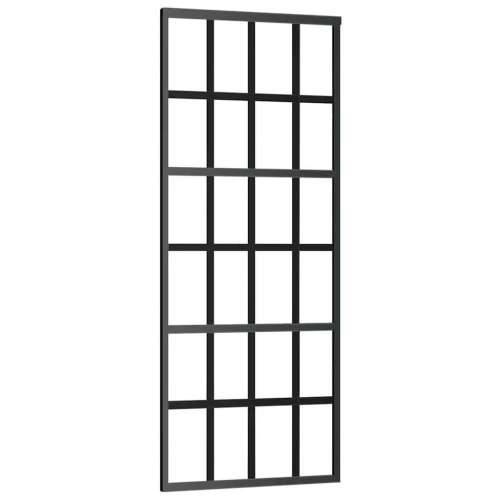 Klizna vrata s priborom crna 76 x 205 cm od ESG stakla - 6 x 4 grids 76 x 205 cm (klizna vodilica od 183 cm) 1 Cijena