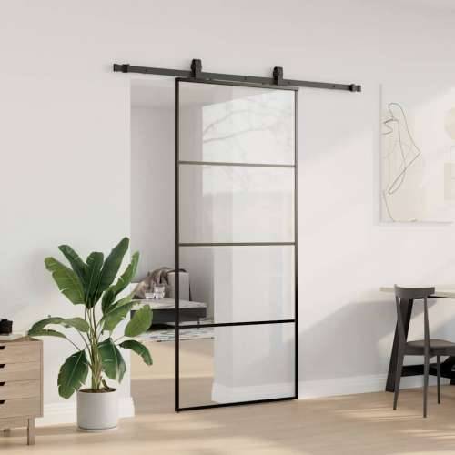 Klizna vrata s priborom crna 90 x 205 cm od ESG stakla - Crna Transparentan 90 x 205 cm (klizna vodilica od 183 cm) 1 Cijena