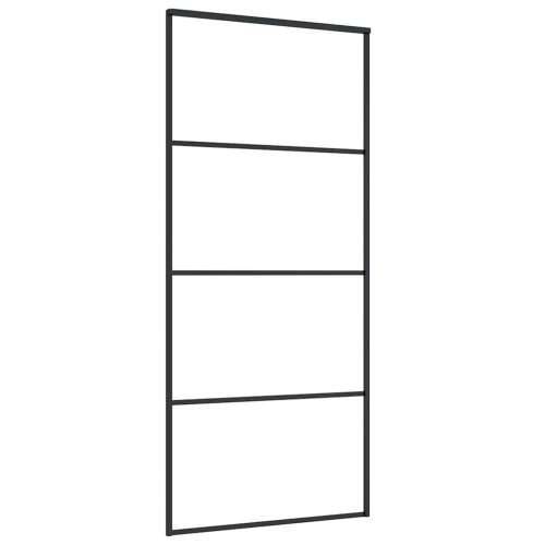 Klizna vrata s priborom crna 90 x 205 cm od ESG stakla - Crna Transparentan 90 x 205 cm (klizna vodilica od 183 cm) 1 Cijena