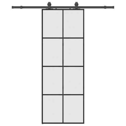Klizna vrata s priborom crna 76 x 205 cm od ESG stakla - Crna Matirano 76 x 205 cm (klizna vodilica od 183 cm) 1 Cijena