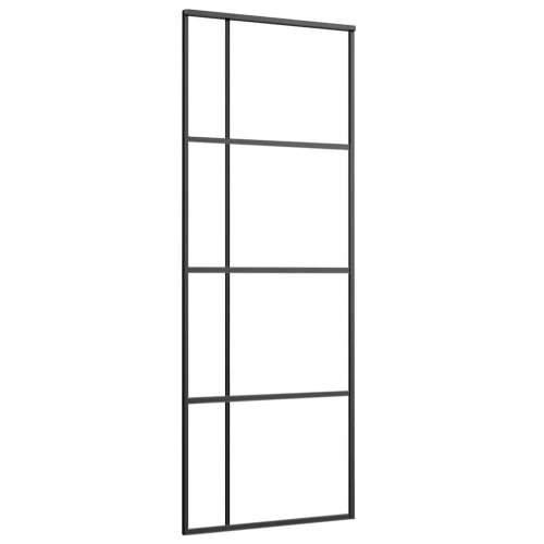 Klizna vrata s priborom crna 76 x 205 cm od ESG stakla - Crna Transparentan 76 x 205 cm (klizna vodilica od 183 cm) 1 Cijena