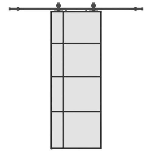 Klizna vrata s priborom crna 76 x 205 cm od ESG stakla - Crna 76 x 205 cm (klizna vodilica od 200 cm) 1 Matirano Cijena