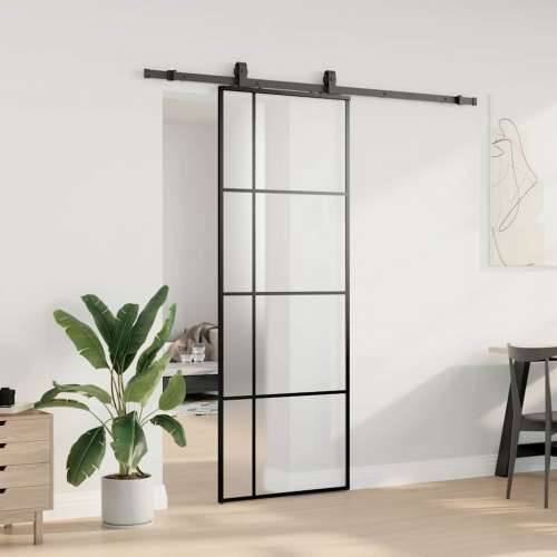 Klizna vrata s priborom crna 76 x 205 cm od ESG stakla - Crna 76 x 205 cm (klizna vodilica od 200 cm) 1 Matirano Cijena