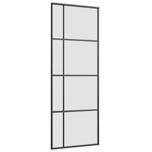 Klizna vrata s priborom crna 76 x 205 cm od ESG stakla - Crna 76 x 205 cm (klizna vodilica od 200 cm) 1 Matirano Cijena