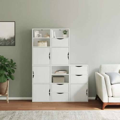 Bočni ormarići 5 kom ODDA bijeli 40x24x79 cm puno drvo bor - Bijela 1 5 shelves 5 drawers Cijena